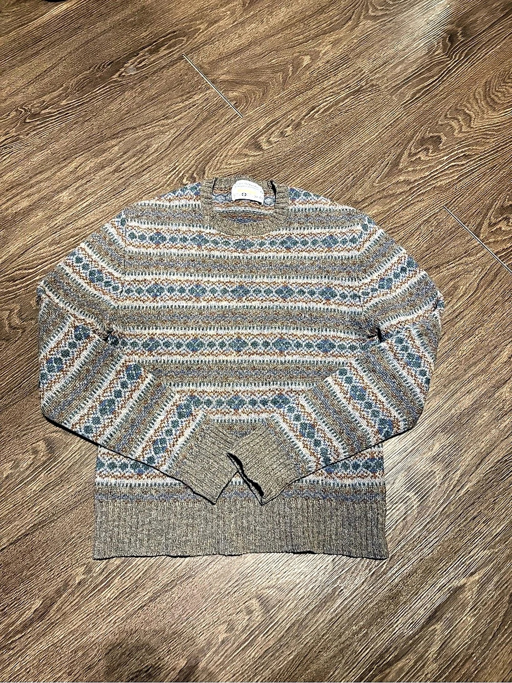 Sears Geometric Wool Sweater Size Medium